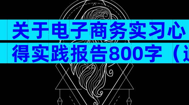 关于电子商务实习心得实践报告800字（通用3篇）