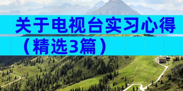 关于电视台实习心得（精选3篇）