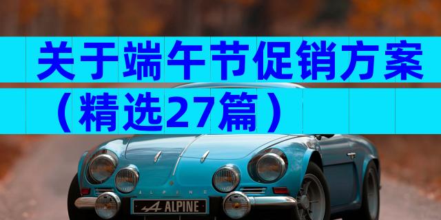 关于端午节促销方案（精选27篇）