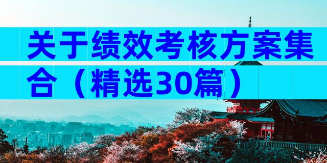 关于绩效考核方案集合（精选30篇）