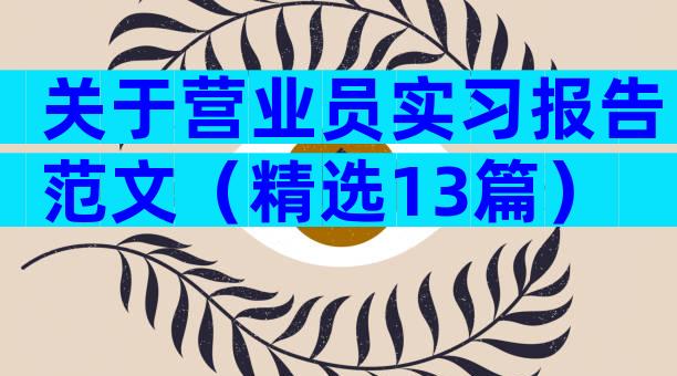 关于营业员实习报告范文（精选13篇）