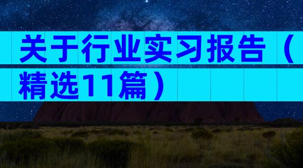 关于行业实习报告（精选11篇）
