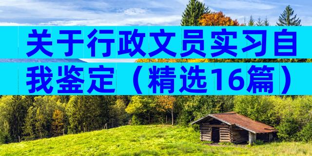 关于行政文员实习自我鉴定（精选16篇）