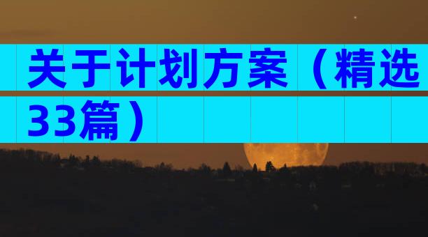 关于计划方案（精选33篇）
