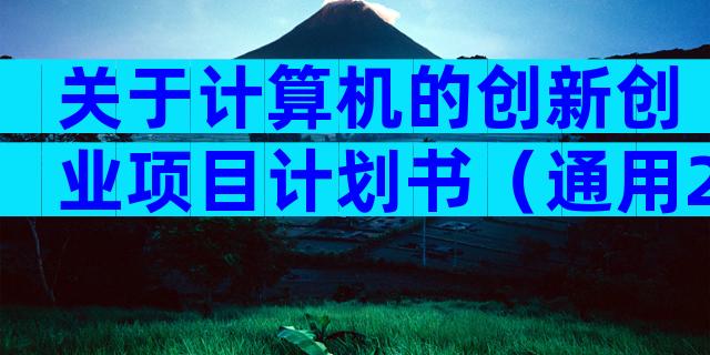 关于计算机的创新创业项目计划书（通用29篇）