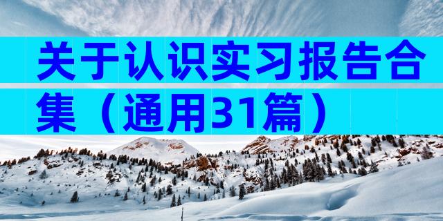 关于认识实习报告合集（通用31篇）
