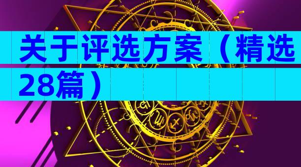关于评选方案（精选28篇）