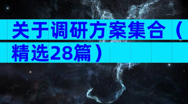 关于调研方案集合（精选28篇）