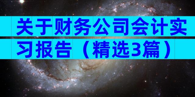 关于财务公司会计实习报告（精选3篇）