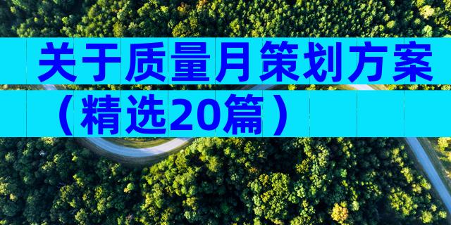关于质量月策划方案（精选20篇）