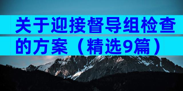 关于迎接督导组检查的方案（精选9篇）