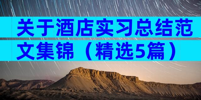 关于酒店实习总结范文集锦（精选5篇）