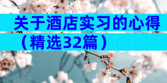 关于酒店实习的心得（精选32篇）