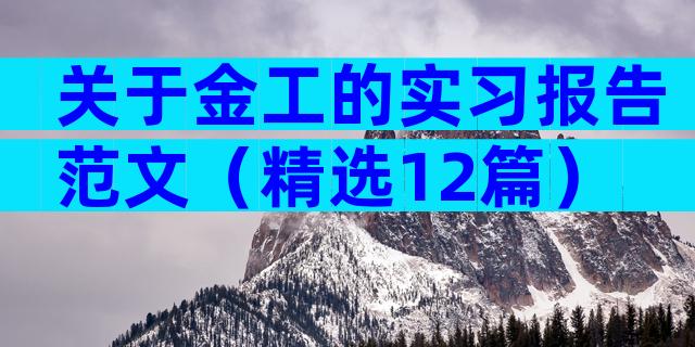 关于金工的实习报告范文（精选12篇）