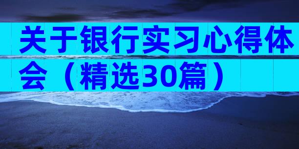 关于银行实习心得体会（精选30篇）