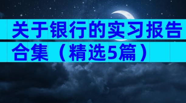 关于银行的实习报告合集（精选5篇）