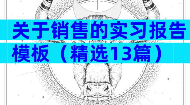 关于销售的实习报告模板（精选13篇）