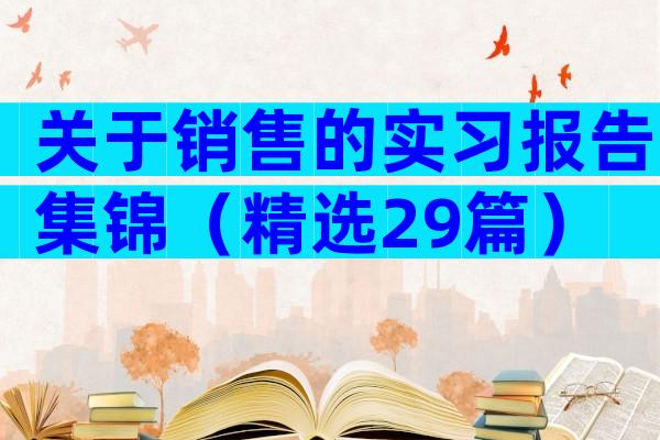 关于销售的实习报告集锦（精选29篇）