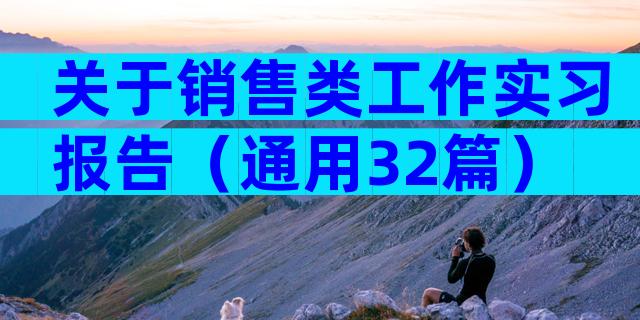 关于销售类工作实习报告（通用32篇）