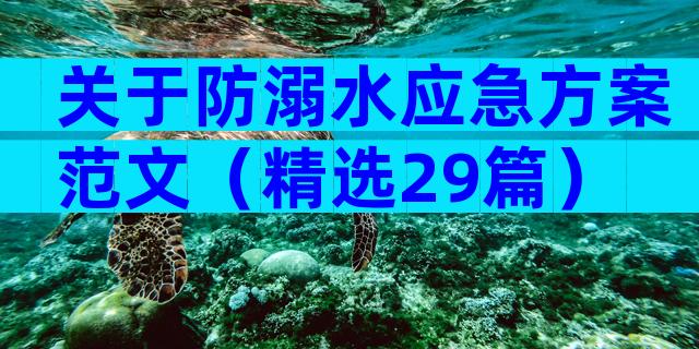 关于防溺水应急方案范文（精选29篇）