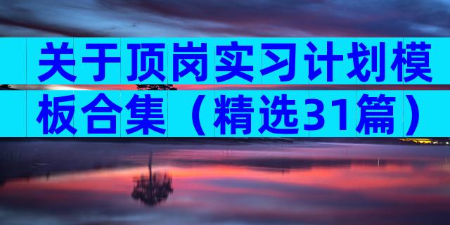 关于顶岗实习计划模板合集（精选31篇）