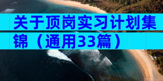 关于顶岗实习计划集锦（通用33篇）