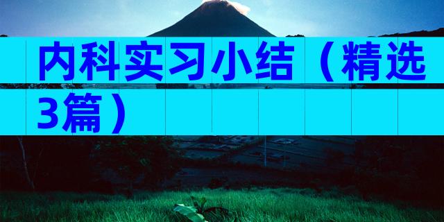 内科实习小结（精选3篇）
