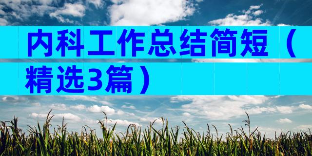 内科工作总结简短（精选3篇）