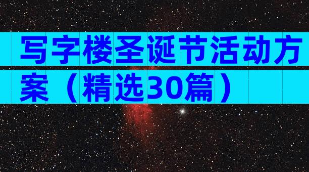 写字楼圣诞节活动方案（精选30篇）