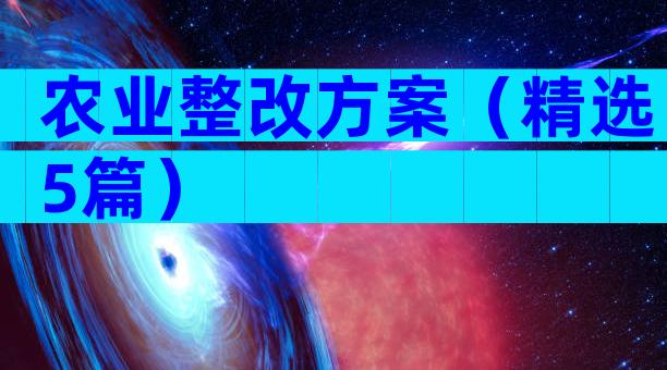 农业整改方案（精选5篇）
