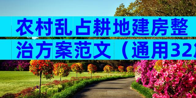 农村乱占耕地建房整治方案范文（通用32篇）