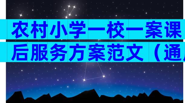 农村小学一校一案课后服务方案范文（通用30篇）