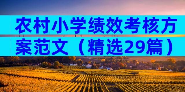 农村小学绩效考核方案范文（精选29篇）