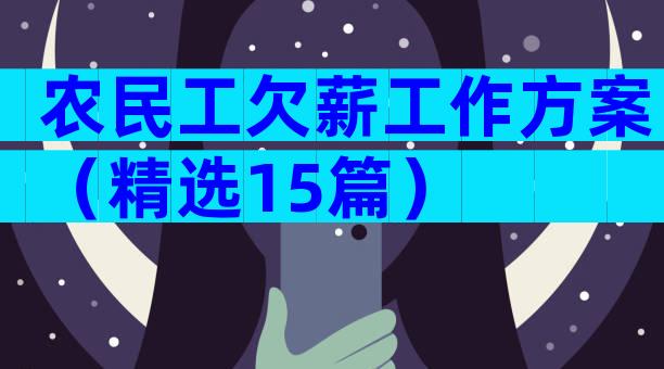 农民工欠薪工作方案（精选15篇）