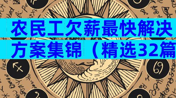 农民工欠薪最快解决方案集锦（精选32篇）