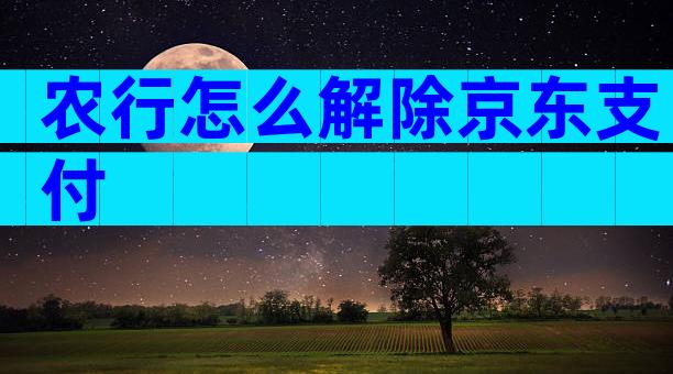 农行怎么解除京东支付