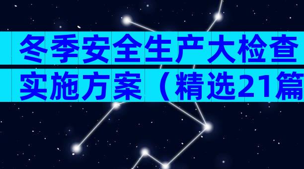 冬季安全生产大检查实施方案（精选21篇）