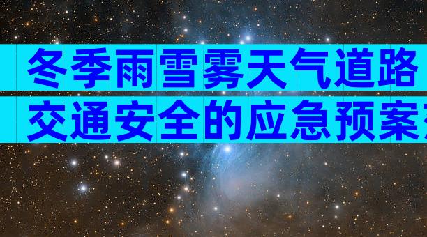 冬季雨雪雾天气道路交通安全的应急预案范文（精选29篇）