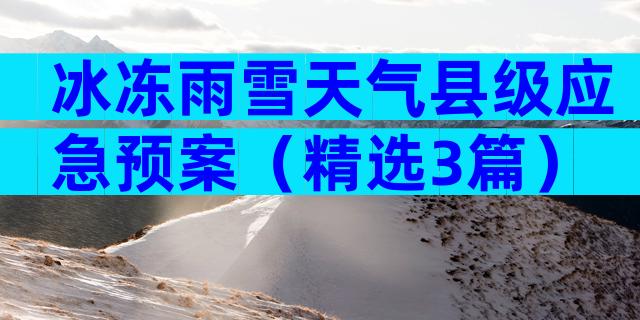 冰冻雨雪天气县级应急预案（精选3篇）