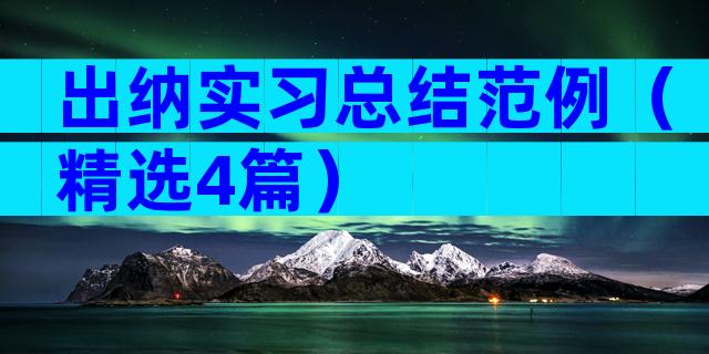 出纳实习总结范例（精选4篇）