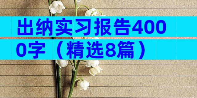 出纳实习报告4000字（精选8篇）