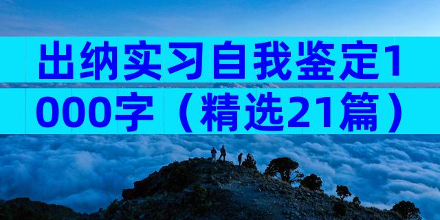 出纳实习自我鉴定1000字（精选21篇）