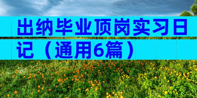出纳毕业顶岗实习日记（通用6篇）
