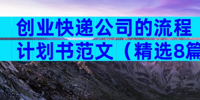 创业快递公司的流程计划书范文（精选8篇）