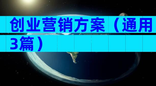 创业营销方案（通用3篇）