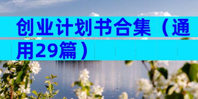 创业计划书合集（通用29篇）