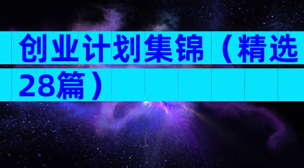 创业计划集锦（精选28篇）
