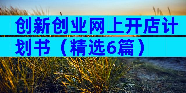 创新创业网上开店计划书（精选6篇）