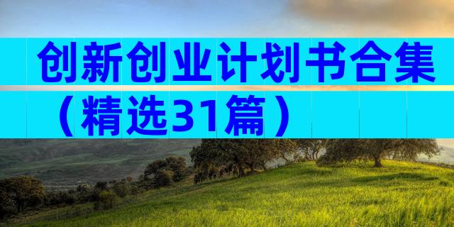 创新创业计划书合集（精选31篇）