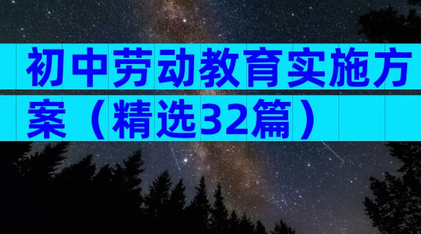 初中劳动教育实施方案（精选32篇）